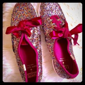 Kate Spade Keds Pink Glitter Shoes -Size 7